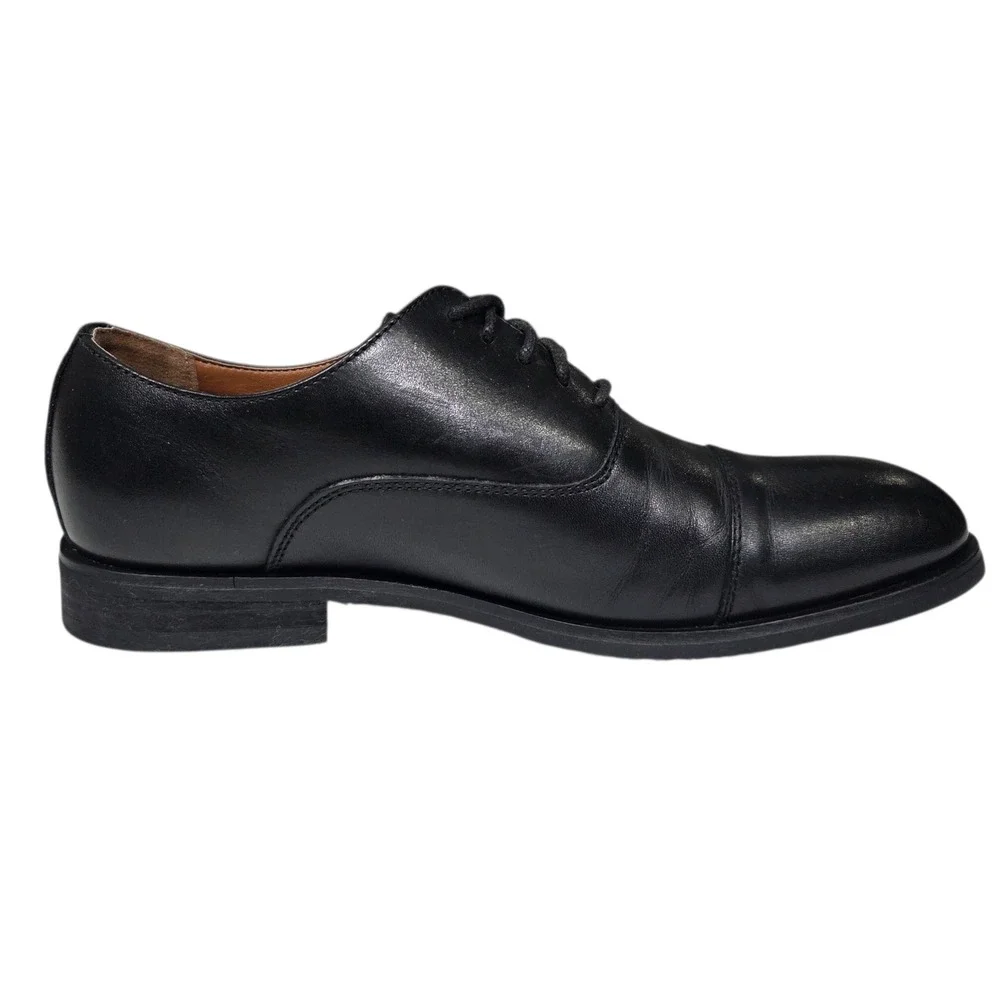 Frye Scott Cap Toe‎ Oxford Mens 8.5 Black Leather Lace Up Dress Shoes 3480168